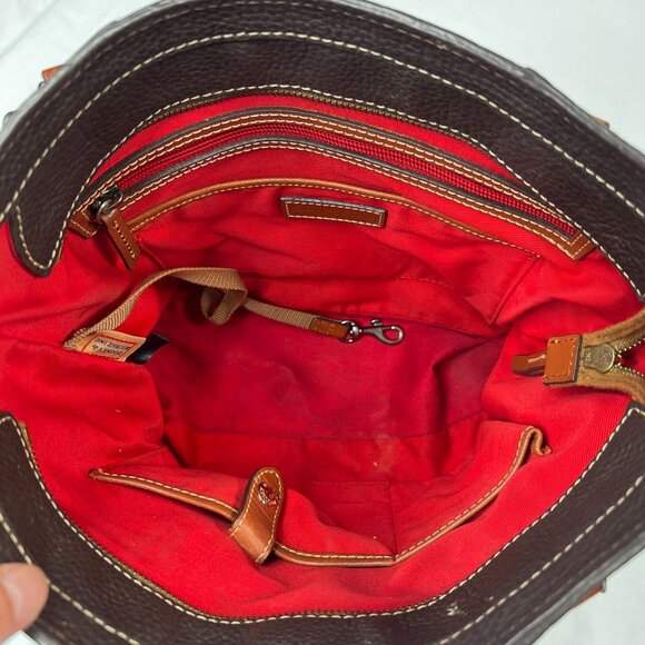 Dooney and Bourke Pebble Grain Small Lexington Shoulder Shopper Bag Dark Brown - Picture 13 of 15